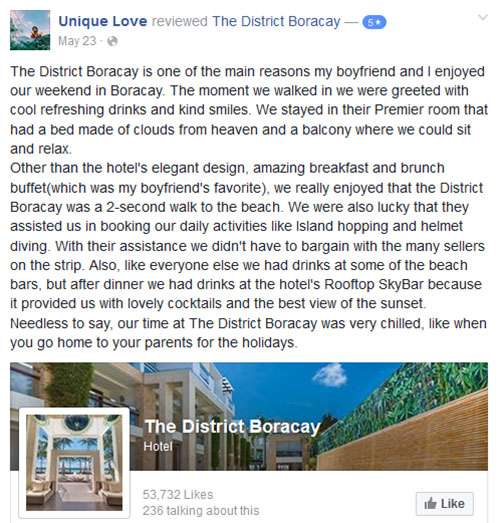 Facebook review by Unique Love